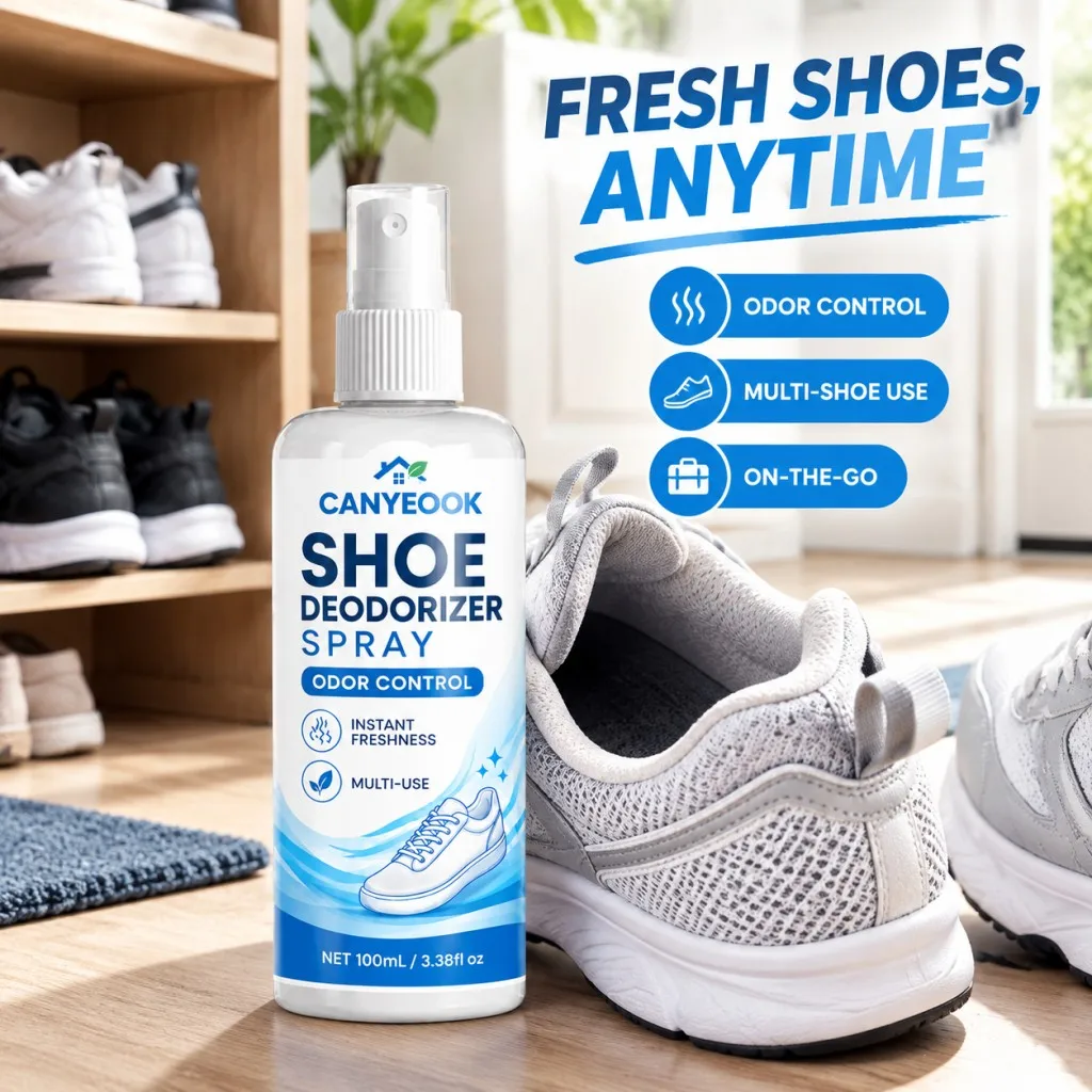 CANYEOOK Shoe Deodorant Spray 100ml Odor Eliminator for Sneakers Boots Wardrobe Car Long Lasting Fresh