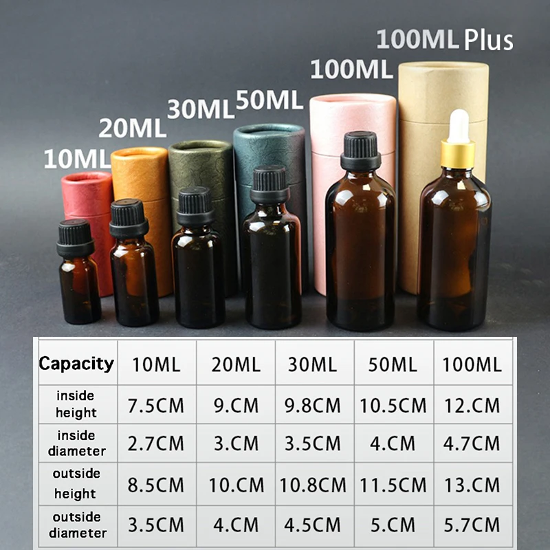 10Pcs Kraft Paper Tube Round Kraft Paperboard Jar Containers Cardboard Essential Oil Bottle Tube Box for Cosmetic Gift Packaging