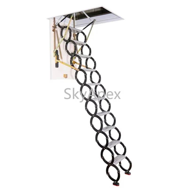 Electric Attic Ladder Telescopic Aluminum Alloy Automatic Retractable Loft Stair Heavy Duty Easy Install For Home  Garage  Attic