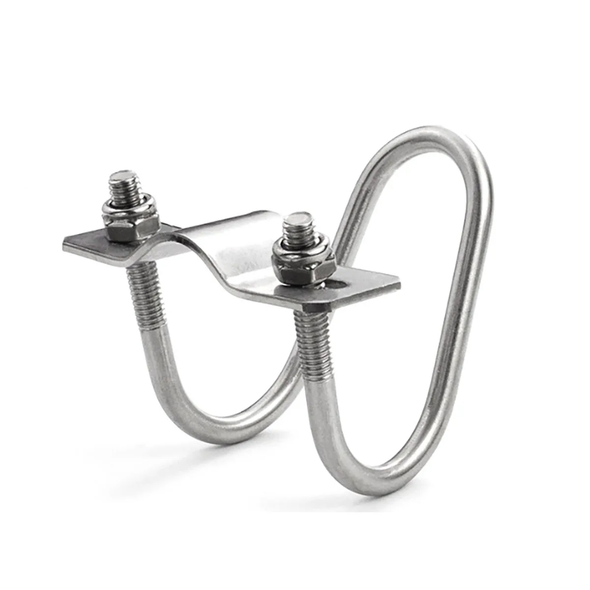 304 Stainless Steel U-Shaped Bolt Cross Pipe Clamp Hoop for Greenhouse Pig Breeding And Animal Husbandry Double Clamp Shaped Hoo