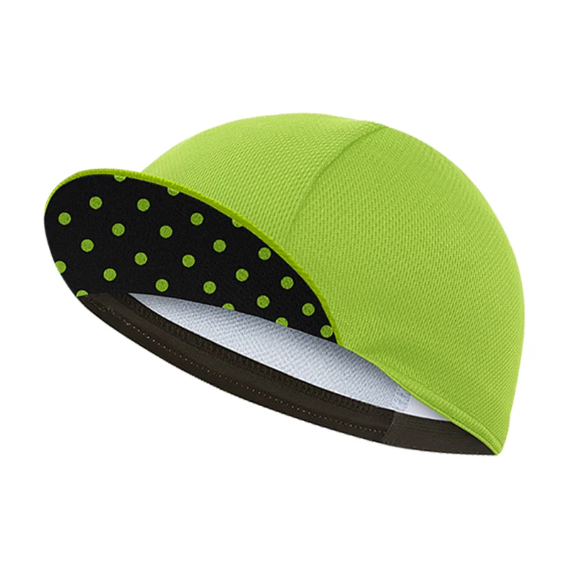 New multi-color cycling cap, polyester sweat absorbent, pop, polka dots, classic neutral