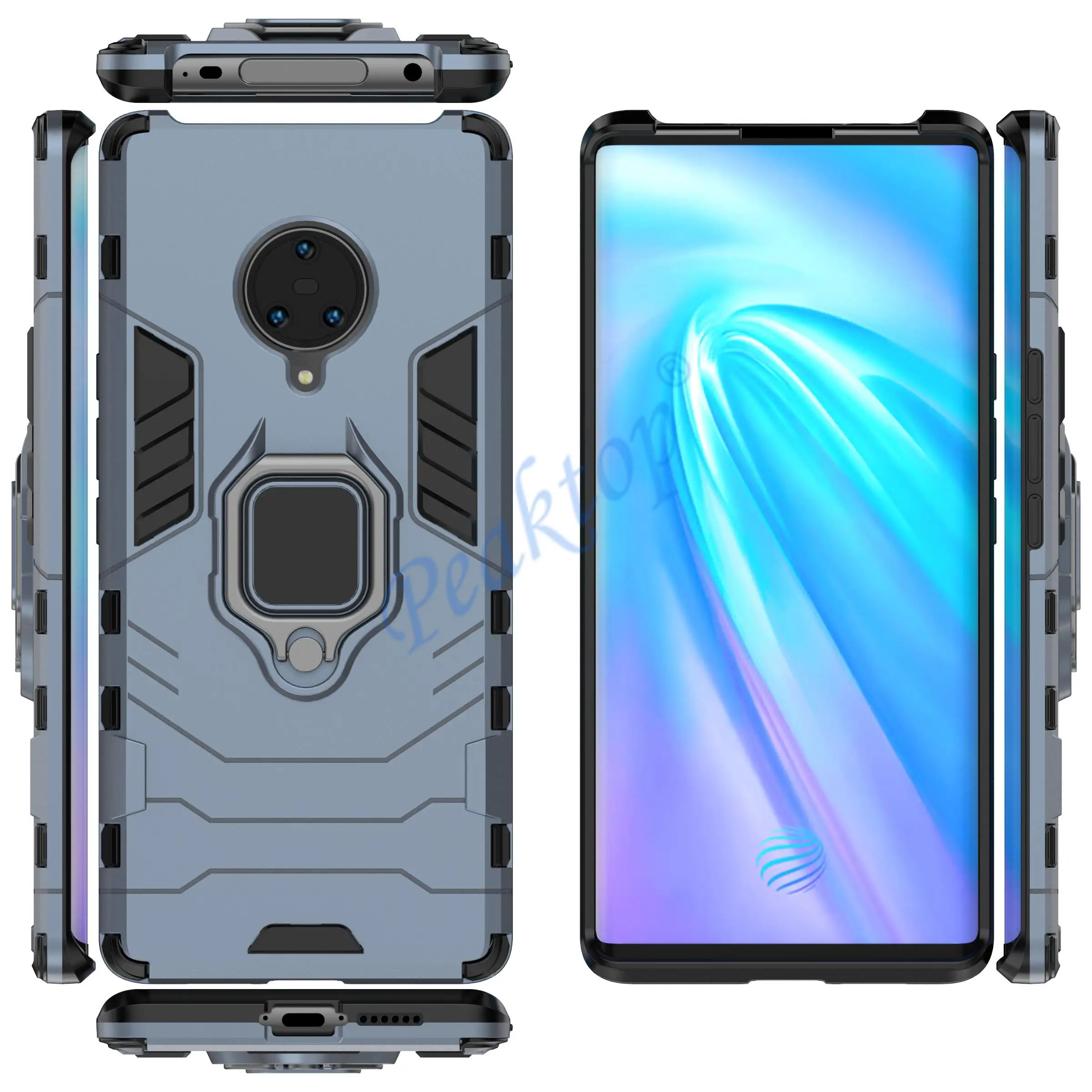 ل فيفو Nex 3 حافظة الهجين سيليكون Pc خاتم فخم الغطاء الخلفي حامل درع صدمات الحال بالنسبة Bbk فيفو Nex 3 Nex3 واقية