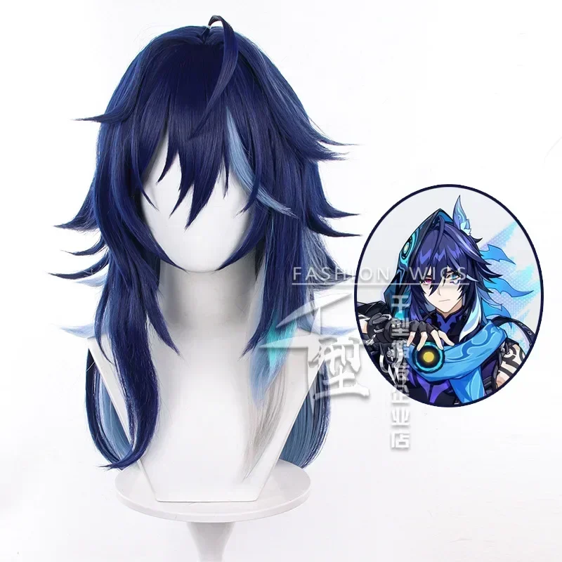 Genshin Impact Ororon Cosplay Wig Dark Blue Short Hair Halloween Party for Women Men + Free Cap  Role Play Comicon