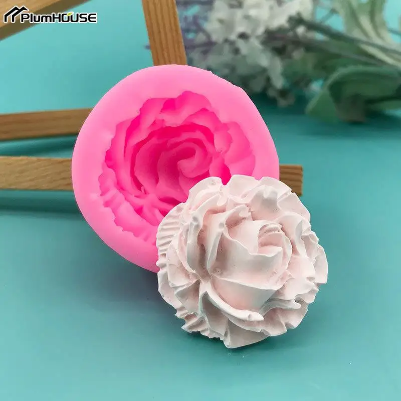 Rose Silicone Mold DIY 3D Flower Phone Case Head Rope Hair Card Jewelry Accessories Molds Fondant Chocolate Cake Silicone Moud