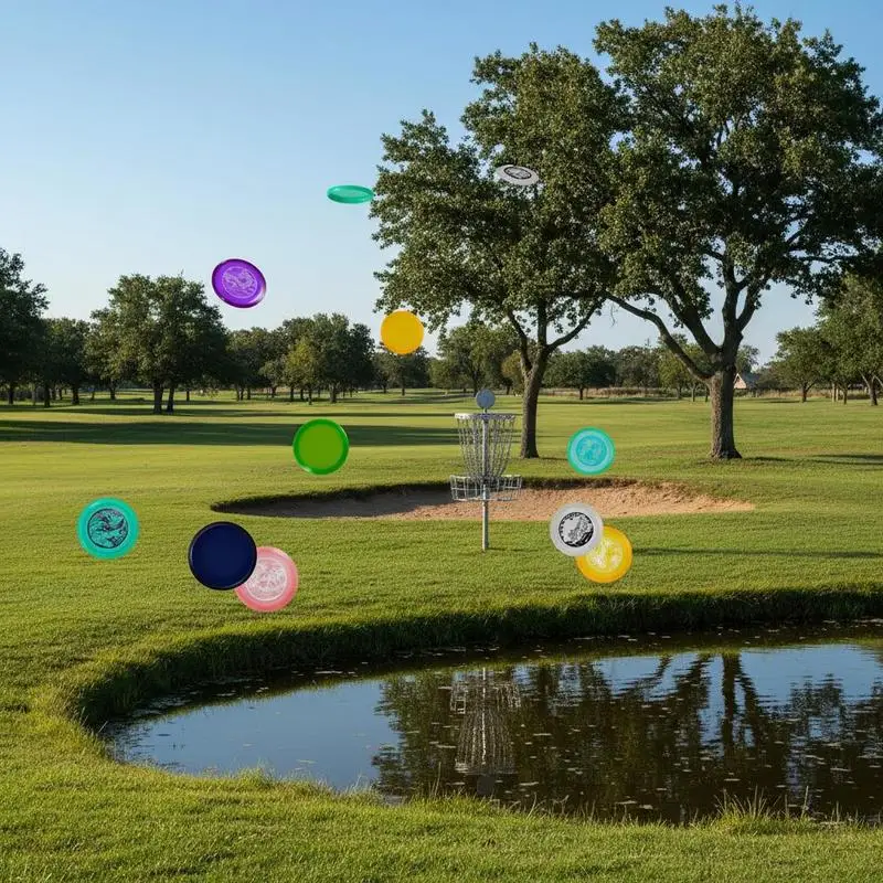 Disc golf starter set (8 pieces), beginner frisbees for full-body strength training, with putter, mid-range, driver, PDGA-approved, for garden, lawn, beach, park, outdoors