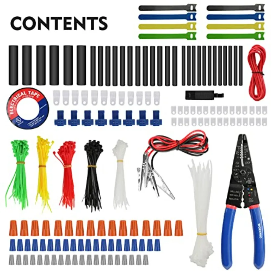 582-Piece Heat Shrink Wire Connectors Kit, Electrical Wire Terminals, Electrical Repair Kit with Wire Cutter Stripper Crimping view 2