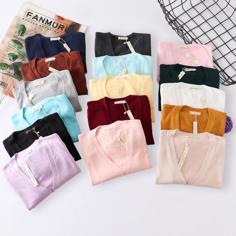 Hundreds of Comfortable Uniform Sweater Cardigan Jacket Women's Fall and Winter Japanese College Style School Uniform Tops