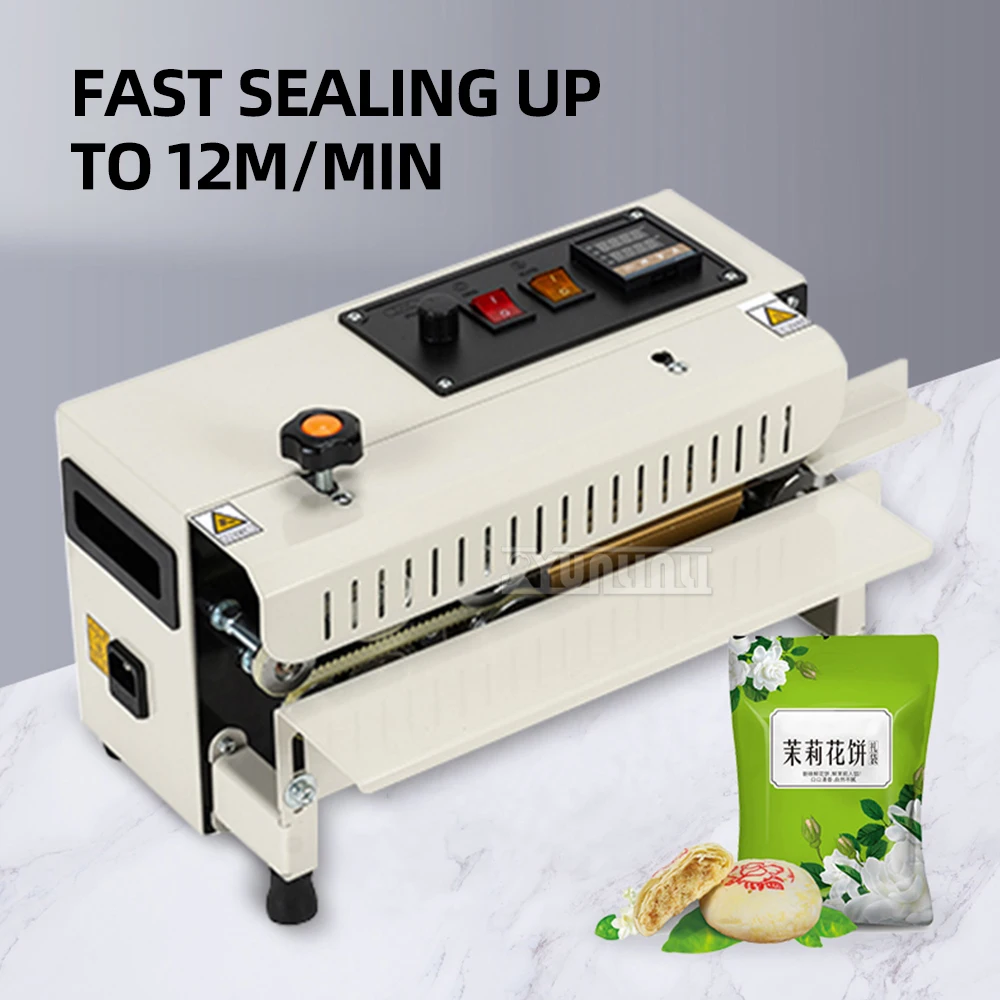 Fr-400 Macchina per sigillare continua automatica Macchina per termosaldatura commerciale per piccoli sacchetti di plastica in foglio di alluminio