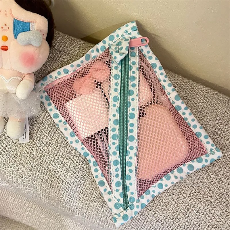 Vintage‑Style Mesh Storage Pouch, Portable Travel Organizer Bag