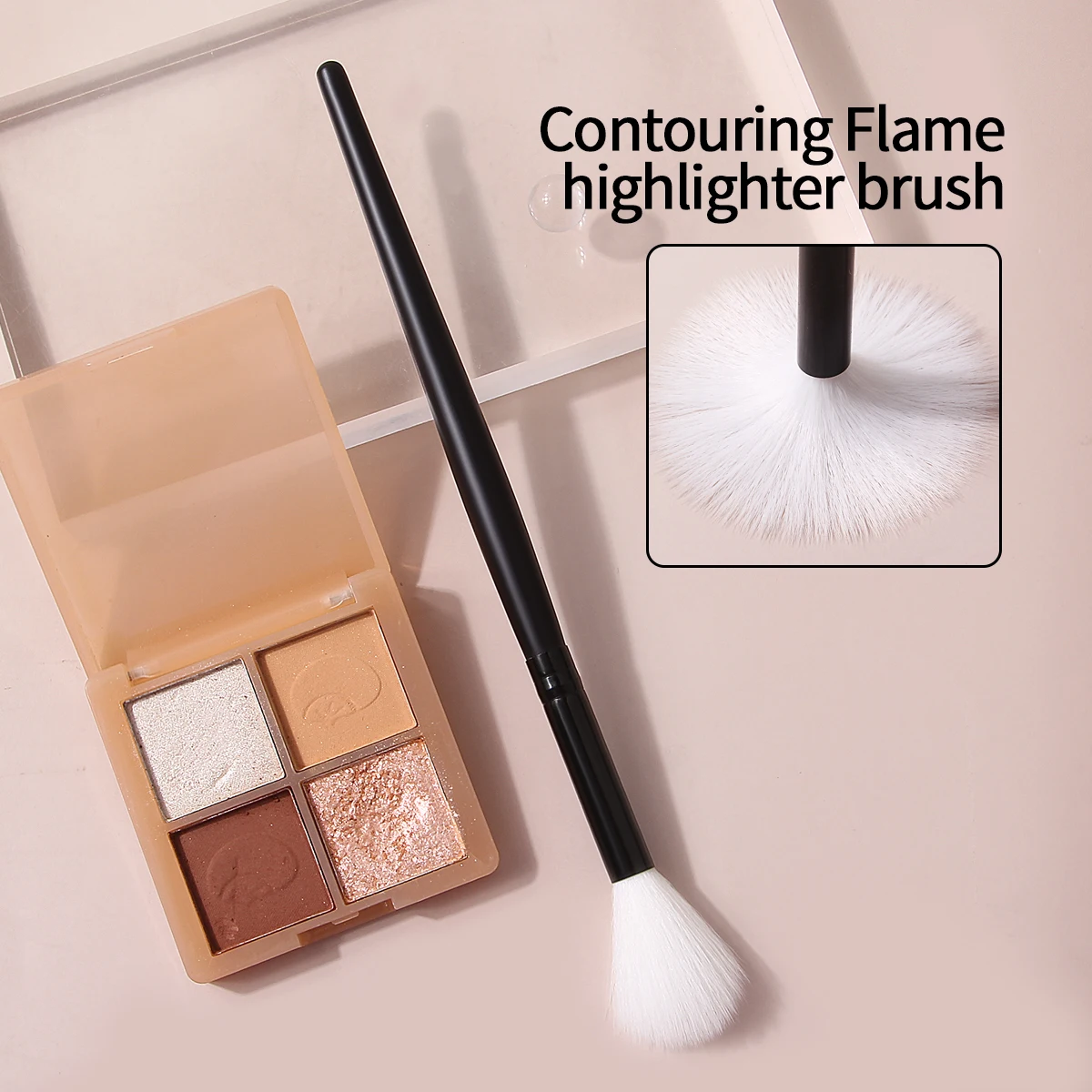 1ชิ้น kuas Rias ทรงเปลวไฟไฮกลอสจมูกอายแชโดว์แปรงปัดอายชาโดว์แปรงคอนซีลเลอร์อเนกประสงค์แปรง kuas Rias