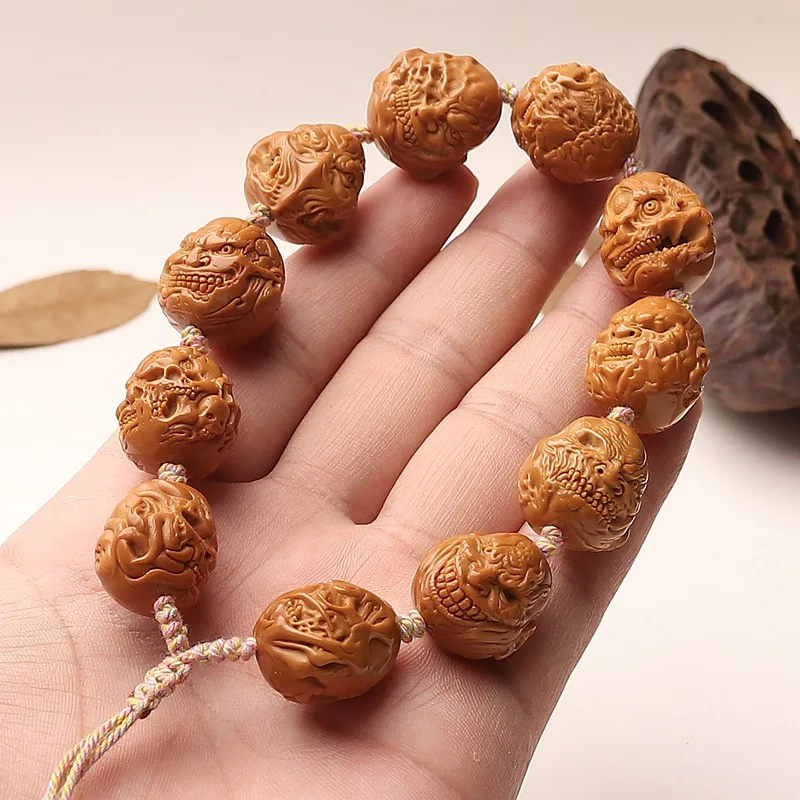 Iron Olive Core Toward Death And Birth Evil Monk One Thought Buddha Bead Bracelet