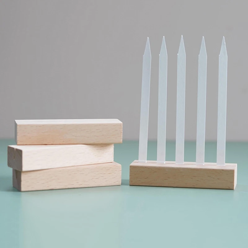 

Wood Table Perfume Essential Oils Test Tester Paper Strip Holder Display Stand Clamps Aromatherapy Paper Clips Decoration