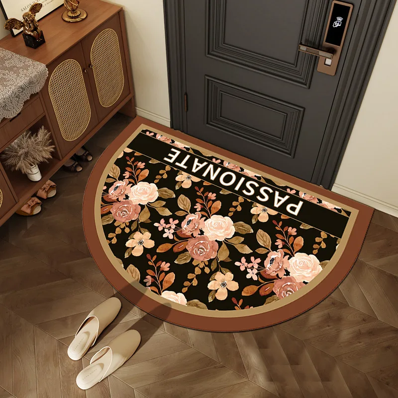 Retro Soft Floor Mats Polyester Rugs Home Entrance Carpet Bedroom Bathroom Door Absorbent Non-Slip Foot Pad