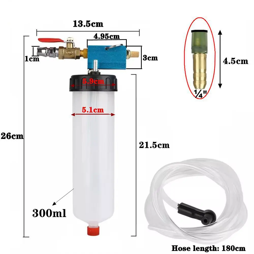 300cc Auto Car Brake Fluid Oil Change Tool Hydraulic Clutch Oil Pump Oil Bleeder Empty Exchange Drained Kit For Car Motorcycle