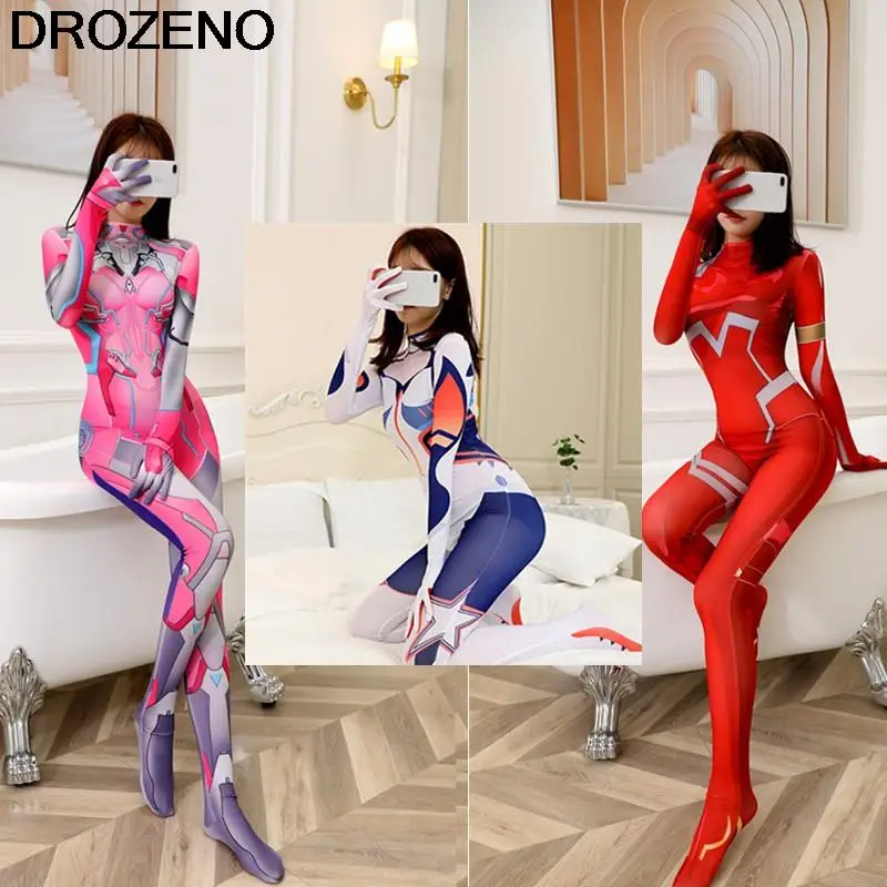 

Drozeno Sexy Cartoon Character Cosplay One-Piece Bodysuit All-Inclusive Hands and Feet Clothes Smooth Swimsuit