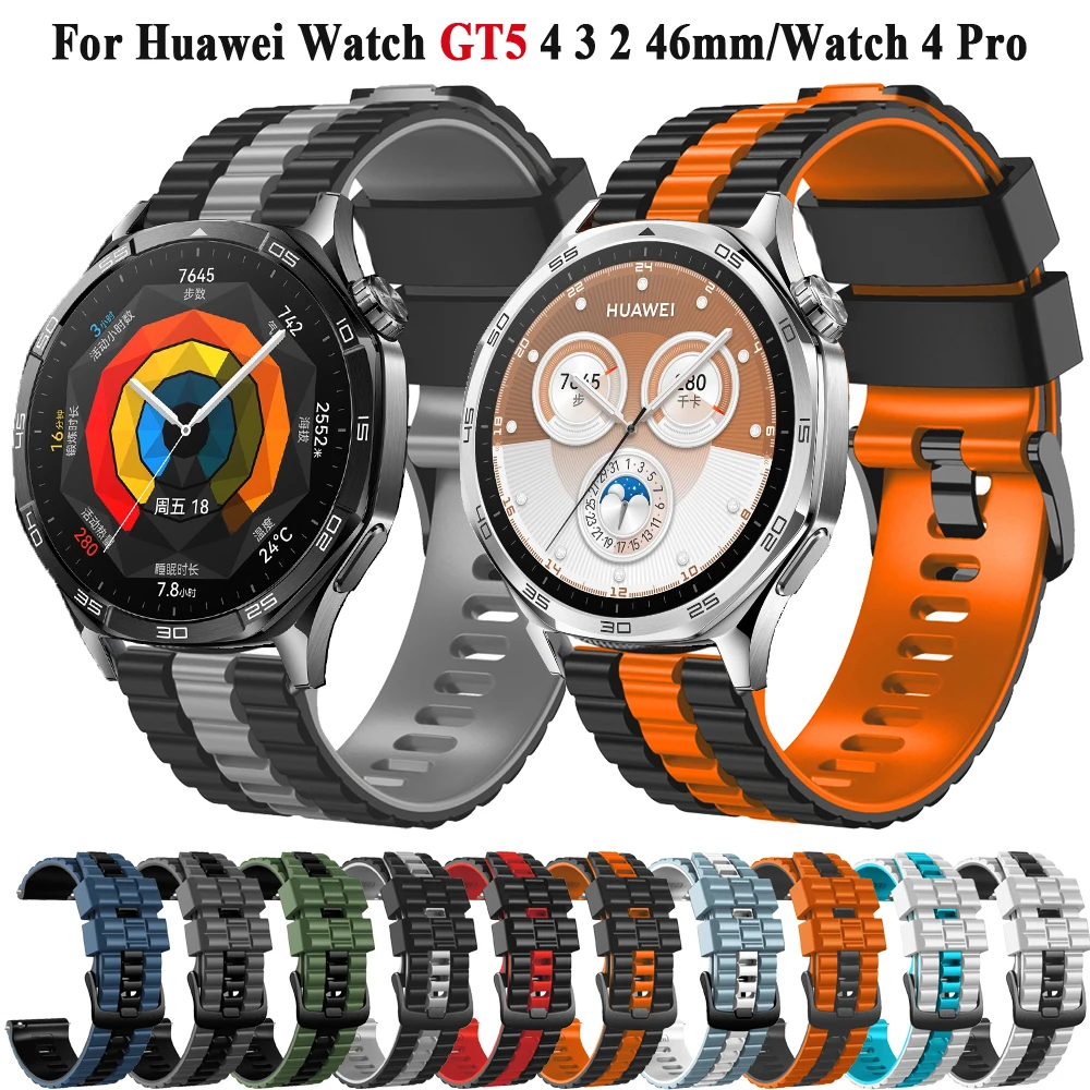 Pulseira de relógio de silicone para relógio Huawei, pulseira de substituição, pulseira, GT 5, 4 Pro, GT5, 3, 2 Pro, 46mm, 22mm