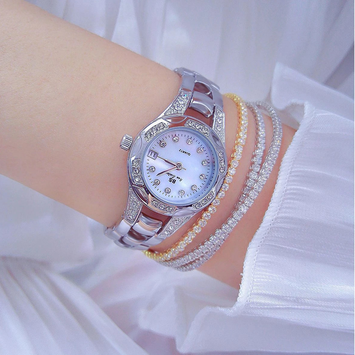 Ladies Watch Fashion Quartz Wristwatches Small Size Clock Waterproof Silver Stainless Steel Luxury Watch For Women