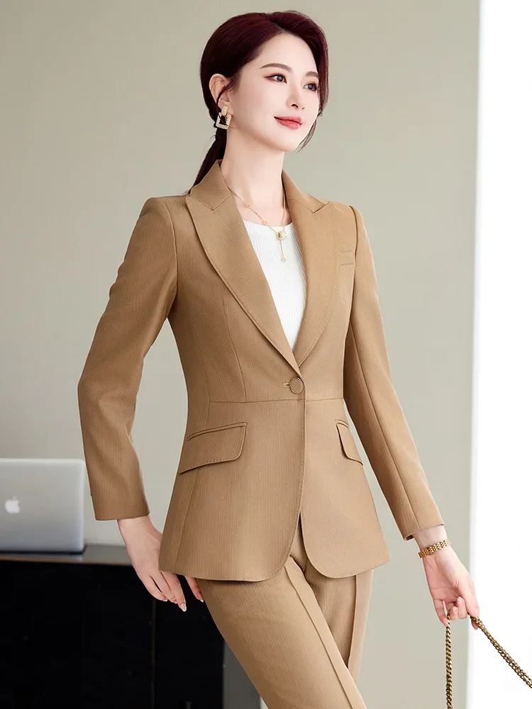 البوب مكتب بانت الدعاوى للنساء كم كامل الشارع الشهير عادية قطعتين مجموعة 2024 جديد الربيع الصيف زر واحد الصلبة بدل رجالي