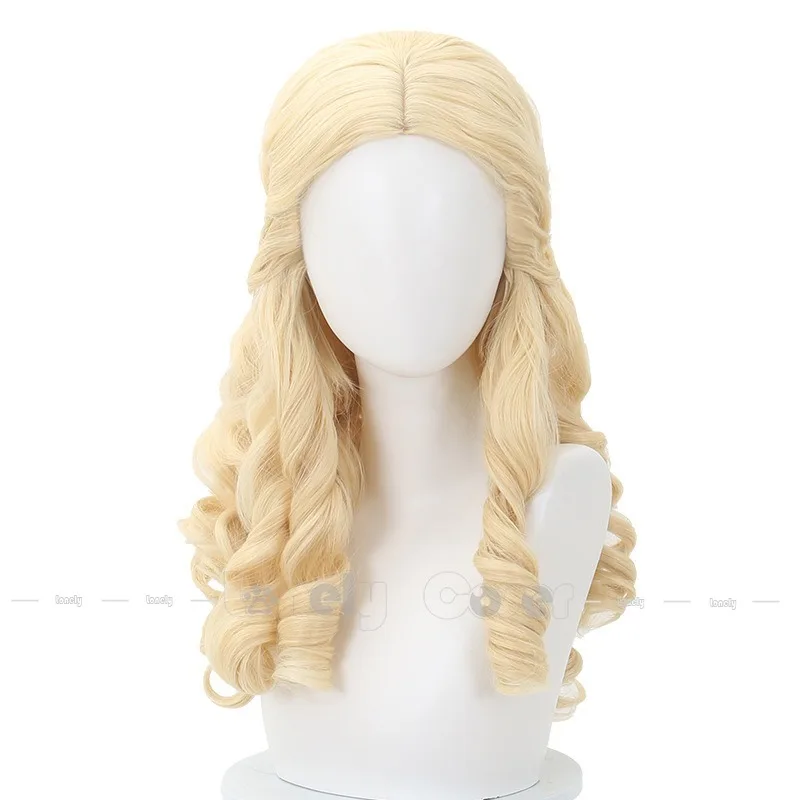 Identity V Little Girl Cosplay Wig Memory Alice DeRoss Source of Evil Long Curly Platinum Blonde Wig Heat Resistant Free Wig Cap