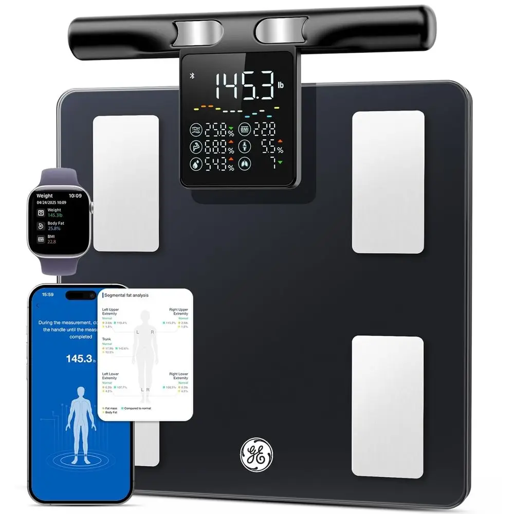 

8-Electrode Body Composition Pod with Bluetooth Sync, Large Display, 400lb Capacity, Ideal for Home and Gym