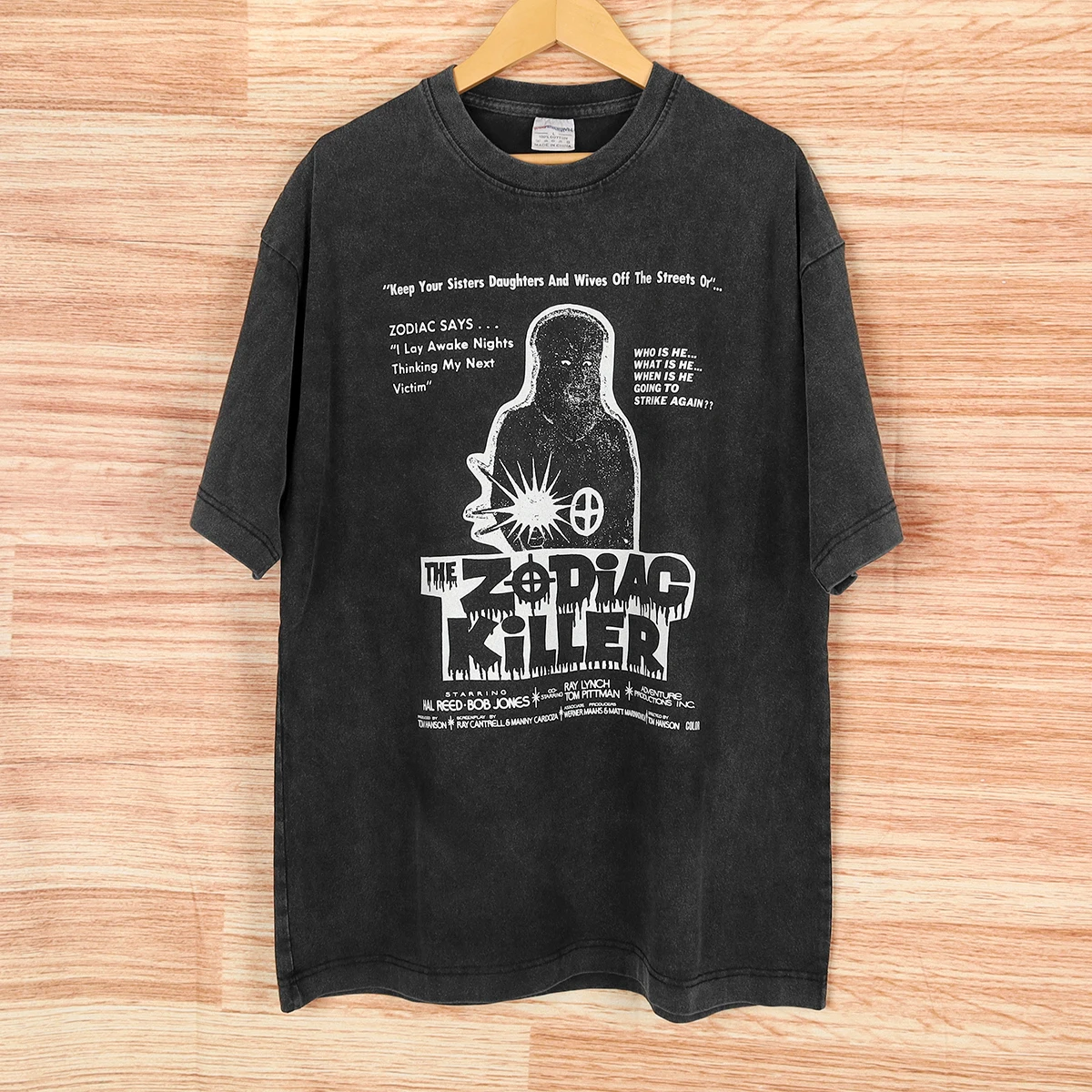 The Zodiac Killer T Shirt Horror Cult Movie 1971 Maniac Memories of Murder Men's Tops Cool Washed Short Sleeves Cotton Tee Shirt