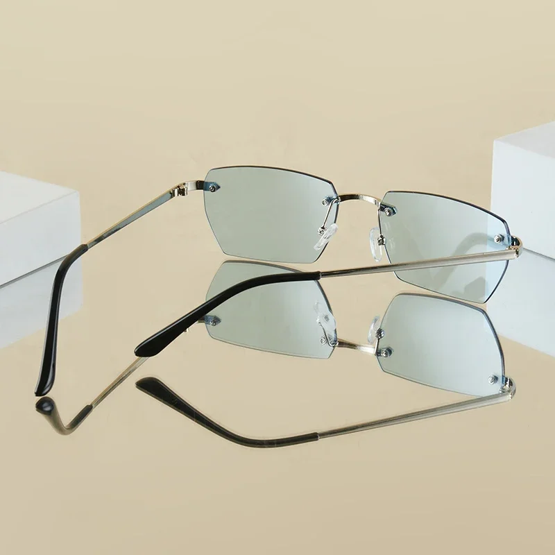 1 قطعة نظارات الموضة الرجالية الجديدة المعدنية المربعة بدون إطار أنيقة ريترو عادية متعددة الاستخدامات للرجال ديكور مناسبة للاستخدام اليومي في الهواء الطلق
