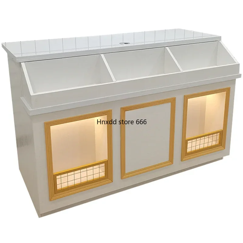 Cake Shop Solid Wood Cashier Corner Cocktail Cabinet Table Baking Shop Simple Modern Marble