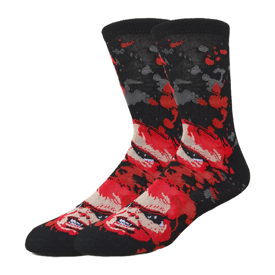 الرجال النساء الهيب هوب الشارع نمط الجوارب الكرتون أنيمي عيد الميلاد هالوين يطبع الجدة مضحك عارضة طاقم الجوارب #3