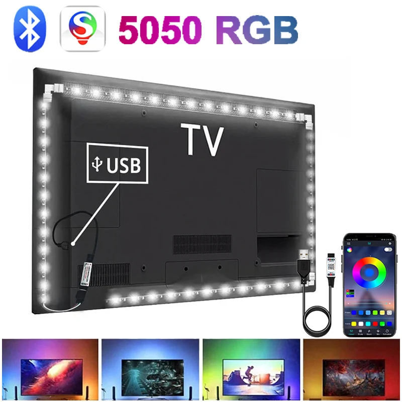 

RGB Led Strip Light Bluetooth Rgb 5050 5V Neon Strip Light Flexible Usb Led Lights For Tv Smart Rgb Led Tape Lights