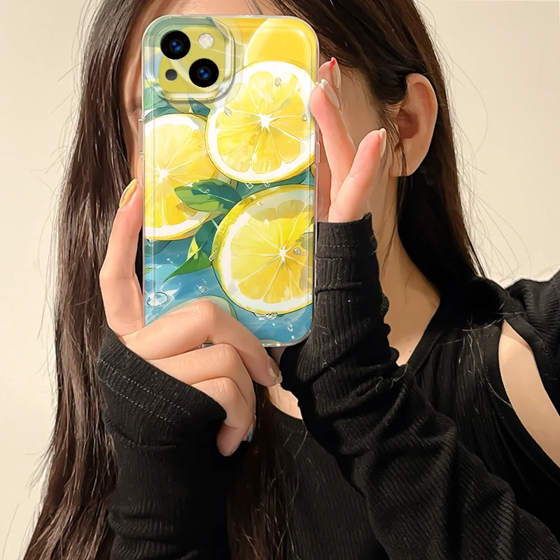 Space shell painted summer fruit phone case For iPhone 15 14 Plus 7 8 X XS XR 11 12 13 Pro Max Silicone Cases Cover