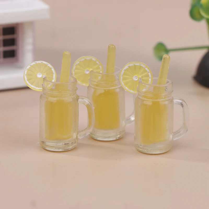 3 шт., кукольный домик, имитация лимона, апельсина, сока, бутылка для напитков, модель напитков, аксессуары для кукол, декоративный реквизит