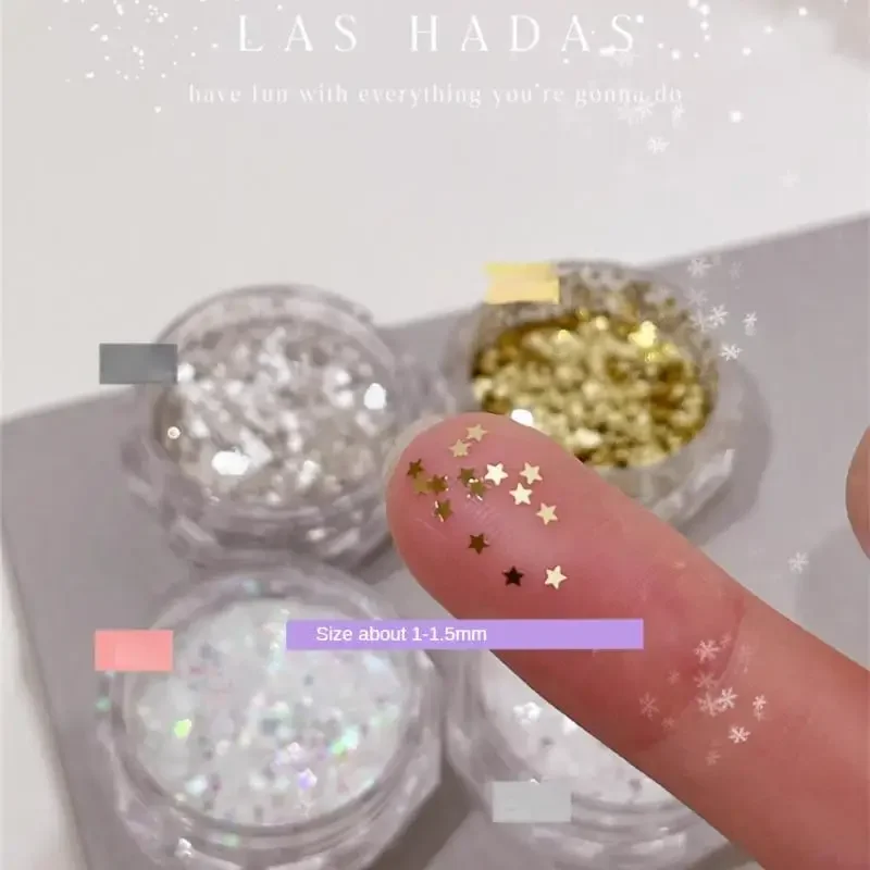 

1mm Mini Super Shining Star Nail Art Sequins Shining Christmas Five-pointed Star Nail Decoration Cute Small Jewelry