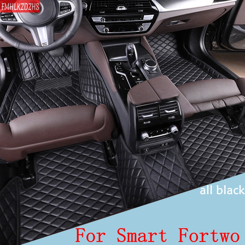 

FMHLKZDZHS Custom Car Floor Mats For Smart Fortwo Auto Carpets Foot Coche Accessorie