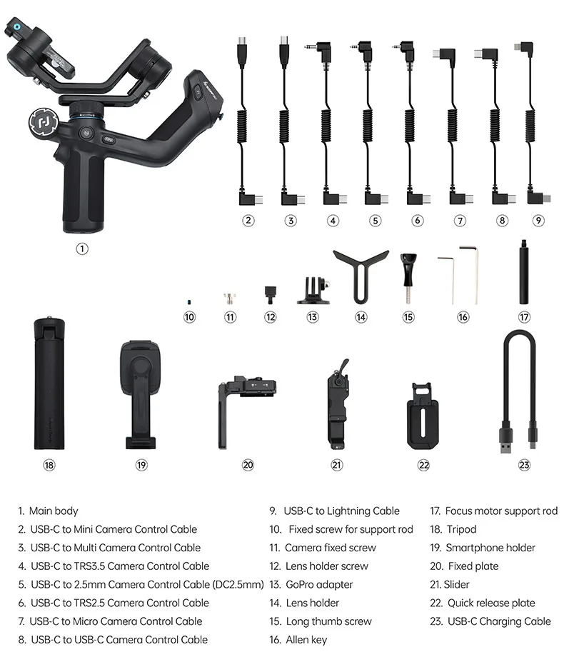 FeiyuTech SCORP Mini 2, für spiegellose Kamera, Action-Kamera, Smartphone, 3-Achsen-Stabilisator für Sony/GoPro/iPhone, AI-Tracking – Detail 21
