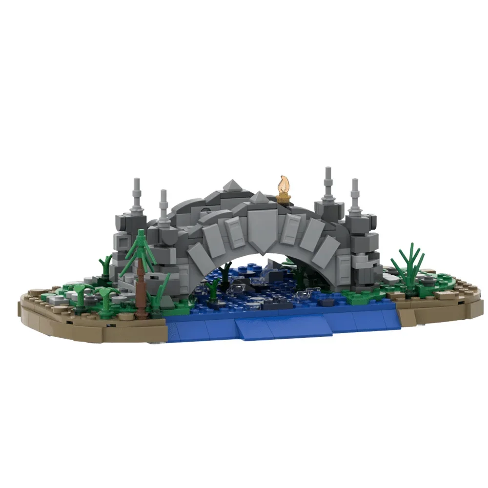 

MOC Bridge Building Blocks Model Medieval Stone Bridge Architecture Street View Bricks Assembly Toys Kids DIY Birthday Gifts