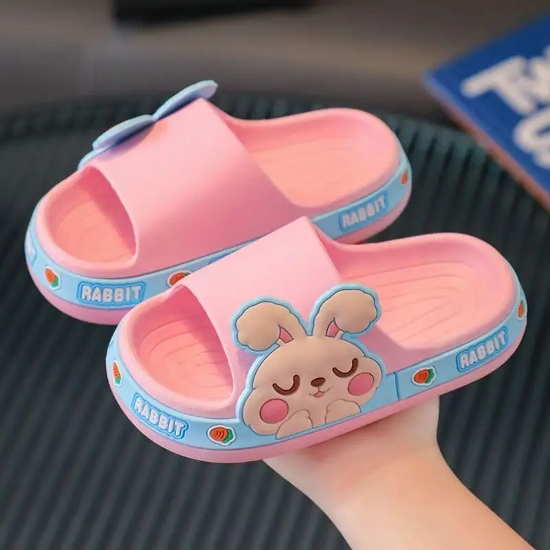 

2024 New Summer Children's One Word Cartoon Slippers Boys Girls Soft Sole Non Slip Home Slipper Outdoor Slipper Bathroom Slipper