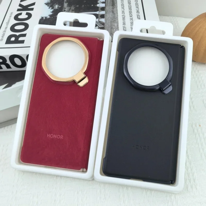 BANERYPAK Роскошный чехол-подставка из полиуретановой кожи для Honor Magic V6, противоударная задняя крышка MagicV6 PNM-N49, тонкий защитный чехол для объектива