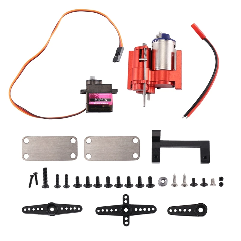 

For Mangniu D90 99S All-Metal Two-Speed Transmission Remote Control Vehicle Refitted With Two-Speed Wave Box Spare Parts (Red)