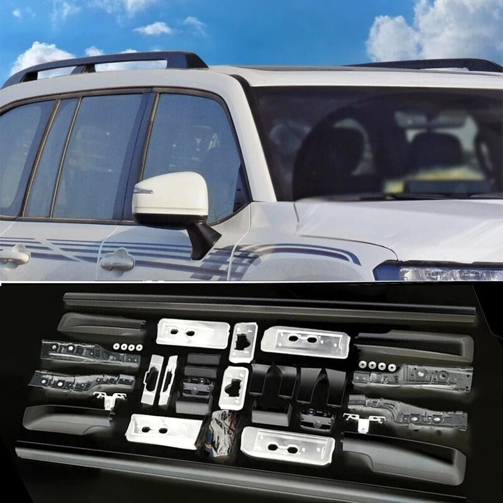 Aluminum Roof Rack for Land Cruiser LC300 2021-2024 Black Roof Rail Bars