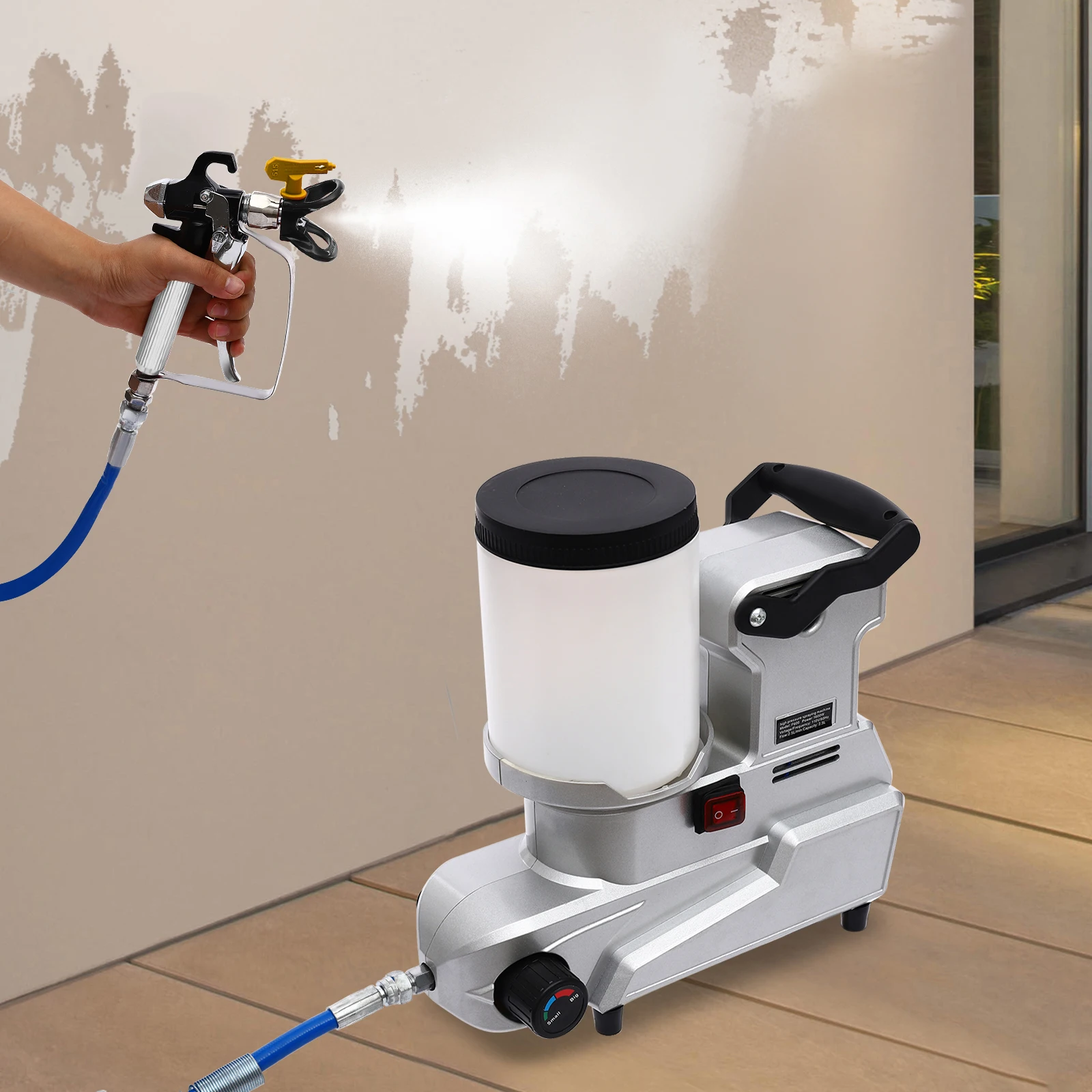 Airless Paint Sprayer, 1600W High Pressure Paint Sprayer Electric, 120MPa, 84.54Oz/min Flow, for Latex Paint, Furniture