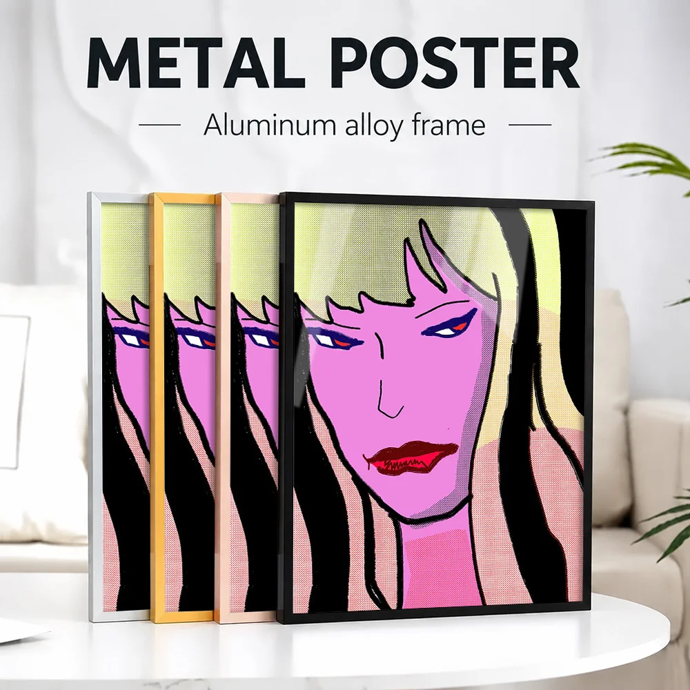 Comics Retro Framed Metal Print Customized Photo Dramatic Character Style Wall Art For Bedroom And Study Graphic Novel Fan Gift