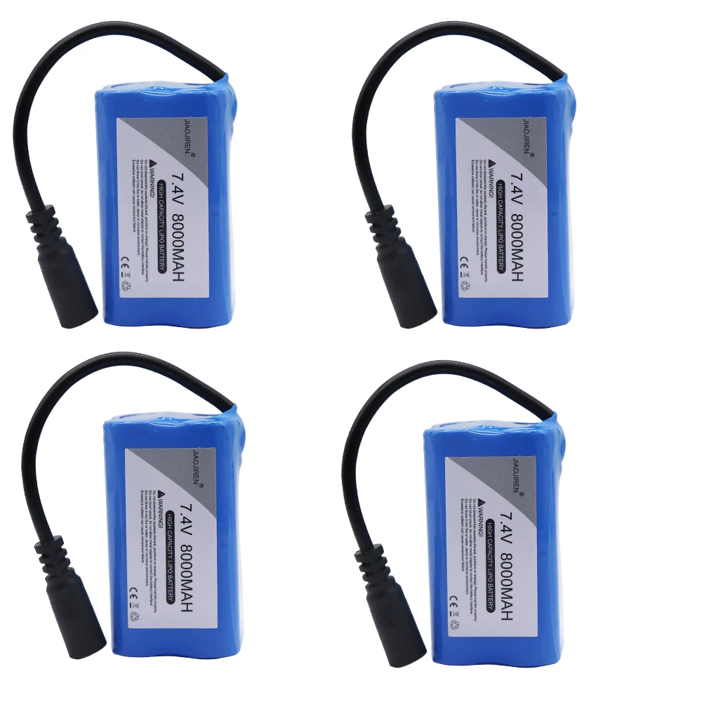 High capacity 7.4V 8000mah 2S rechargeable Lipo battery For T188 T888 2011-5 RC Fish Finder Fishing Bait toys Boats Spare Parts