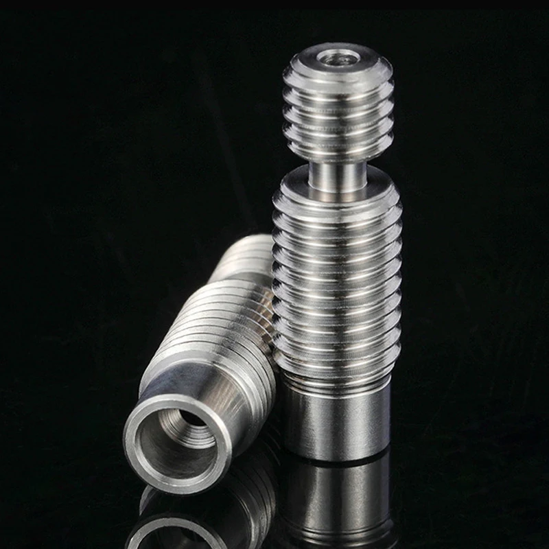 مقاومة درجات الحرارة العالية M6 الخيوط مقاومة للاهتراء السلس سبائك التيتانيوم أنبوب الحلق لملحقات الطابعة E3D V3D