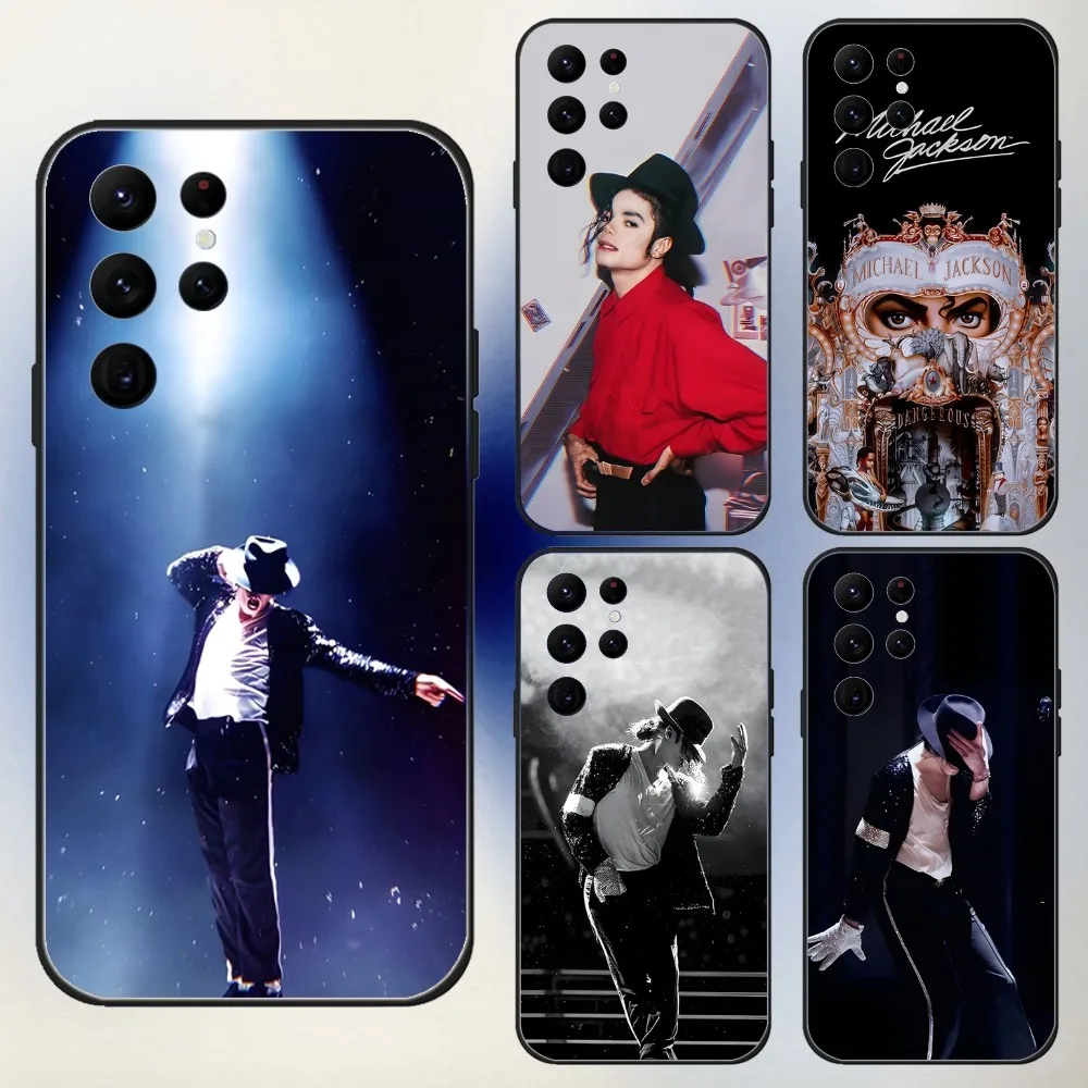 M-Michael J-Jackson Legendary Singer Phone Case For Samsung S24,23,22,30,21,10,9,Ultra,Plus,Lite,FE,5G Black Soft Case