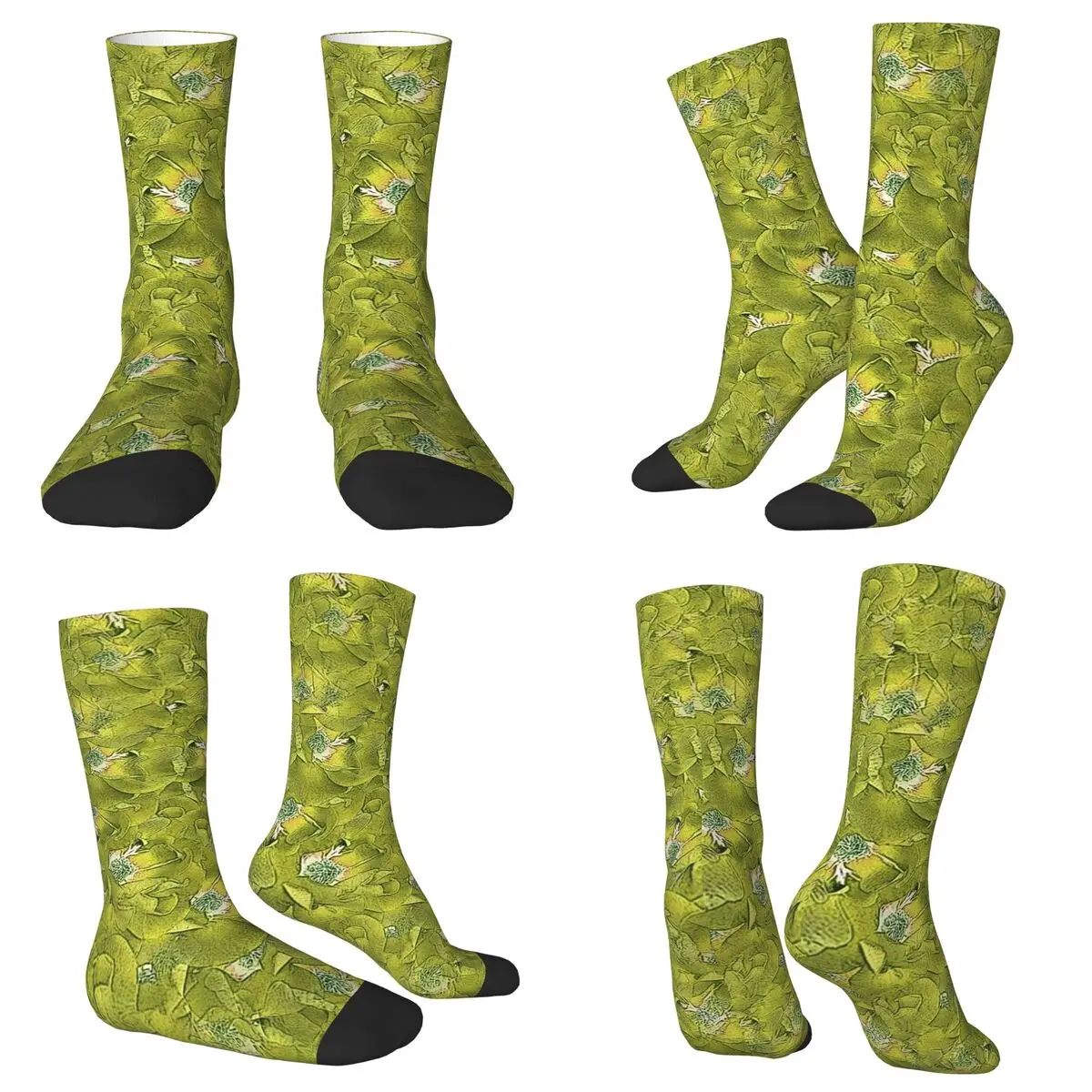 All Seasons Crew Stockings Floral Spring Flower Plant Pattern Socks Funny Long Socks for Men Women Valentine's Day Gifts