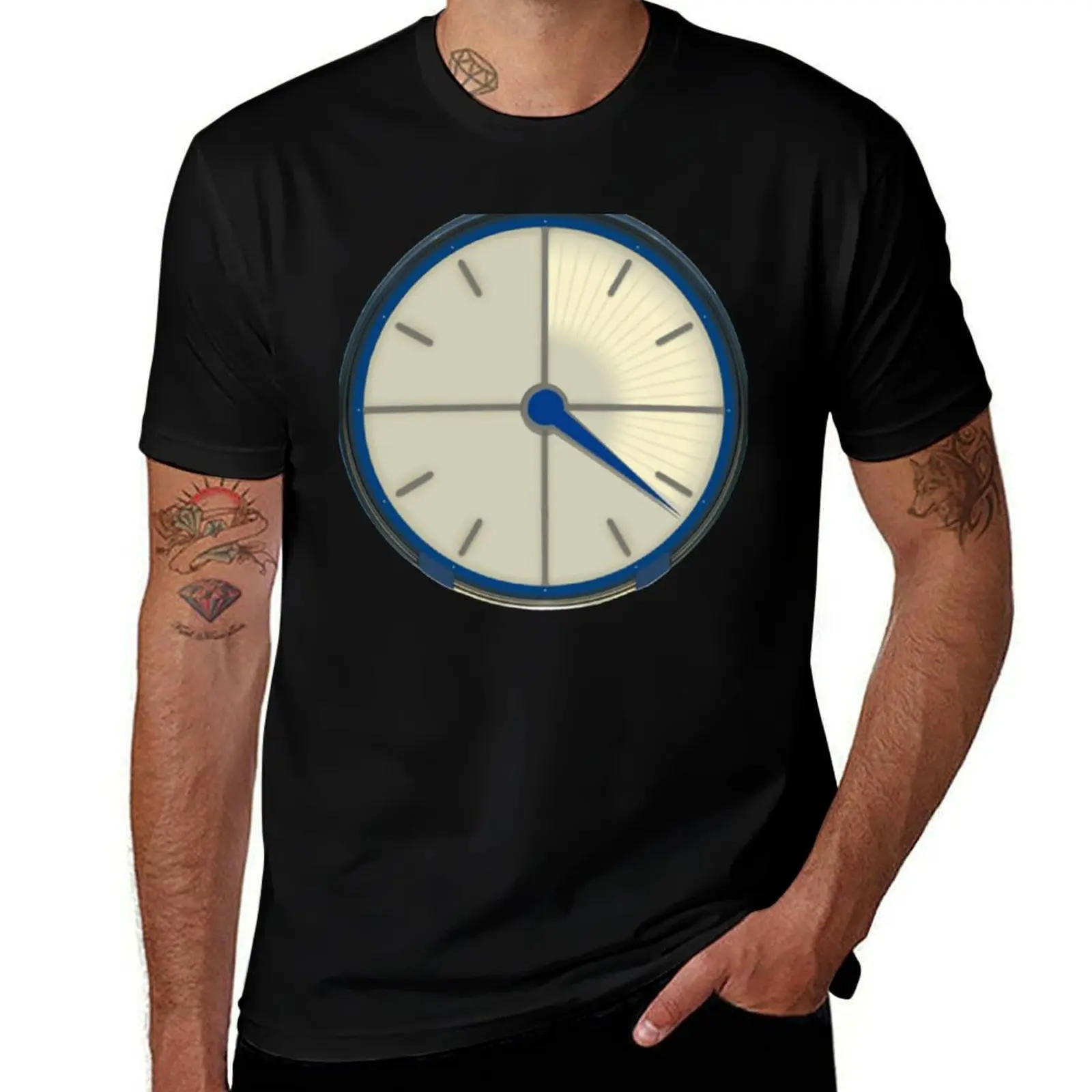 Painted Countdown Clock T-Shirt Plus Size Workout Short Sleeve Top T-Shirt