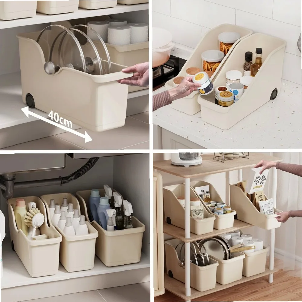 

Seasoning Bottle Storage Case with Wheels, Kitchen Organizer for Vegetable & Sundry, Closet & Makeup Storage Container
