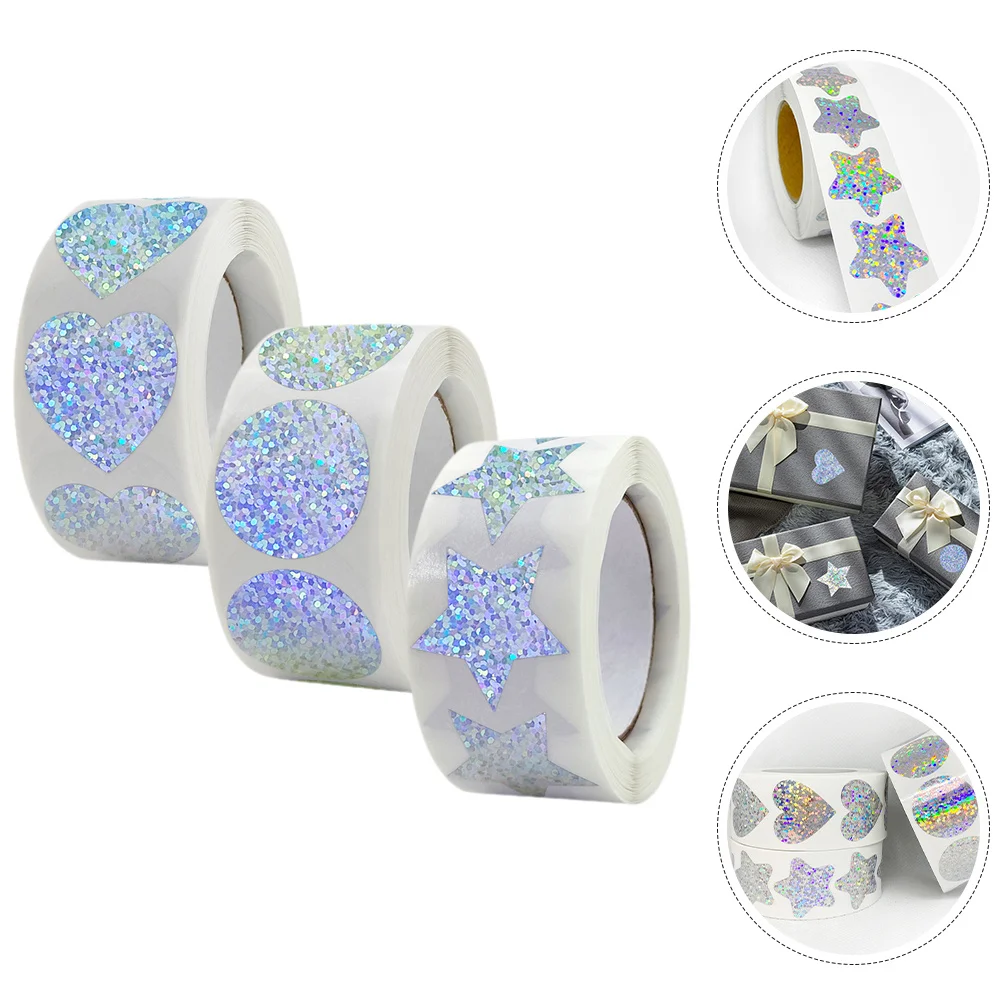 

3 Rolls Love Themed Stickers for DIY Handmade Cards Cake Boxes Candy Bags Multi-Function Gift Sealing Label Sticker