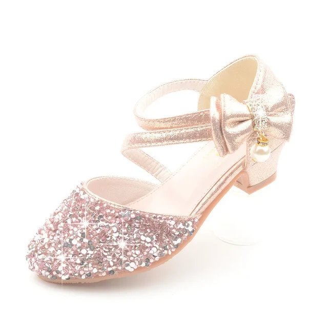 Kids Princess Girls Sandals Glitter Shiny Rhinestone Butterfly Student Party Dance Shoes 5 13 Yearss Children Summer High Heel AliExpress 1501
