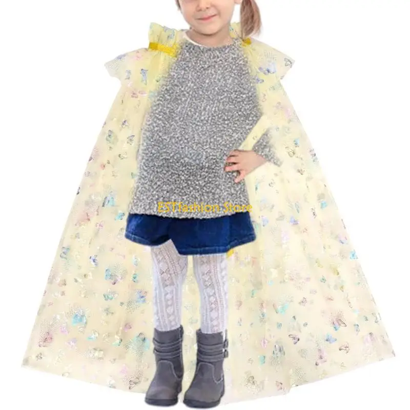 Y5GC Halloween Costume Princess Butterfly Printing Girls Dress